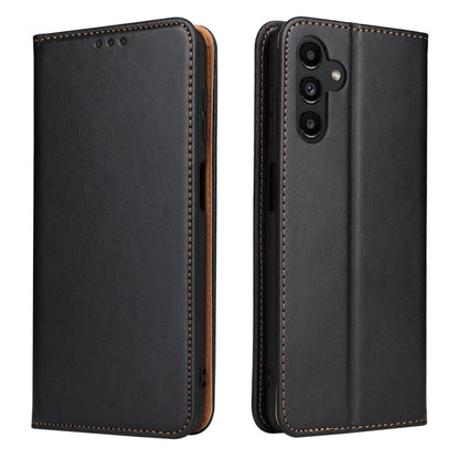 For Samsung Galaxy A15 5G Fierre Shann PU Genuine Leather Texture Phone Case(Black)