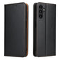 For Samsung Galaxy A15 5G Fierre Shann PU Genuine Leather Texture Phone Case(Black)
