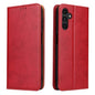 Pour Samsung Galaxy A15 5G, étui de téléphone Fierre Shann en cuir véritable texturé (rouge)