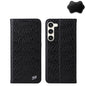 Pour la coque de téléphone en cuir véritable magnétique Samsung Galaxy S24 5G Fierre Shann avec texture crocodile (noir)