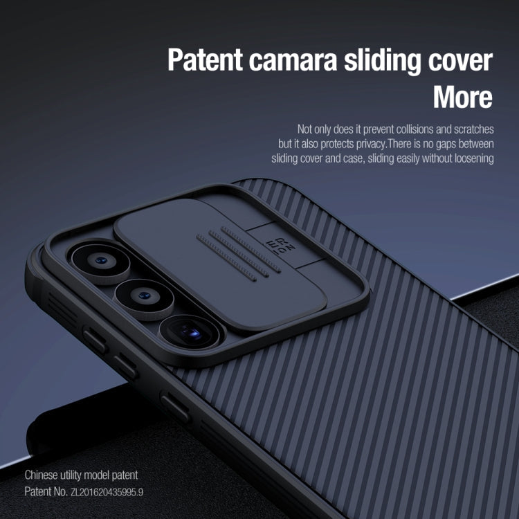 Pour Samsung Galaxy A55 NILLKIN Black Mirror Pro Series Camshield Coque de téléphone en PC (Bleu)