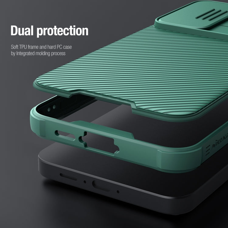 Pour Samsung Galaxy A55 NILLKIN Black Mirror Pro Series Camshield Coque de téléphone en PC (Bleu)