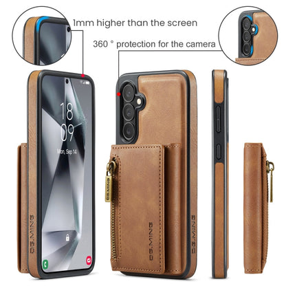 For Samsung Galaxy S24 5G DG.MING M5 Series Zip RFID Multi Card Detachable Leather Phone Case(Brown)