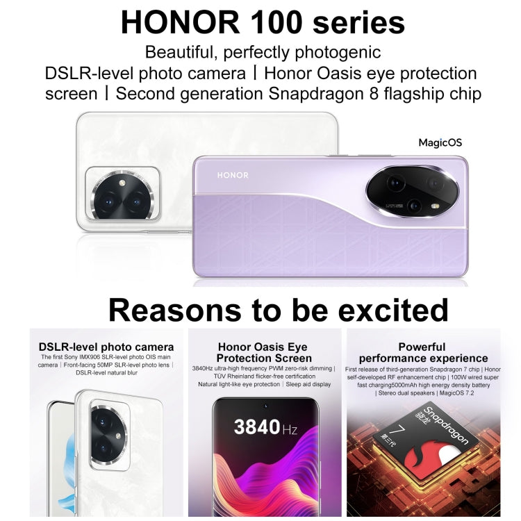 Honor 100, 12GB+256GB, Screen Fingerprint Identification, 6.7 inch MagicOS 7.2 Snapdragon 7 Gen 3 Octa Core up to 2.63GHz, Network: 5G, NFC, OTG, Support Google Play(Black)