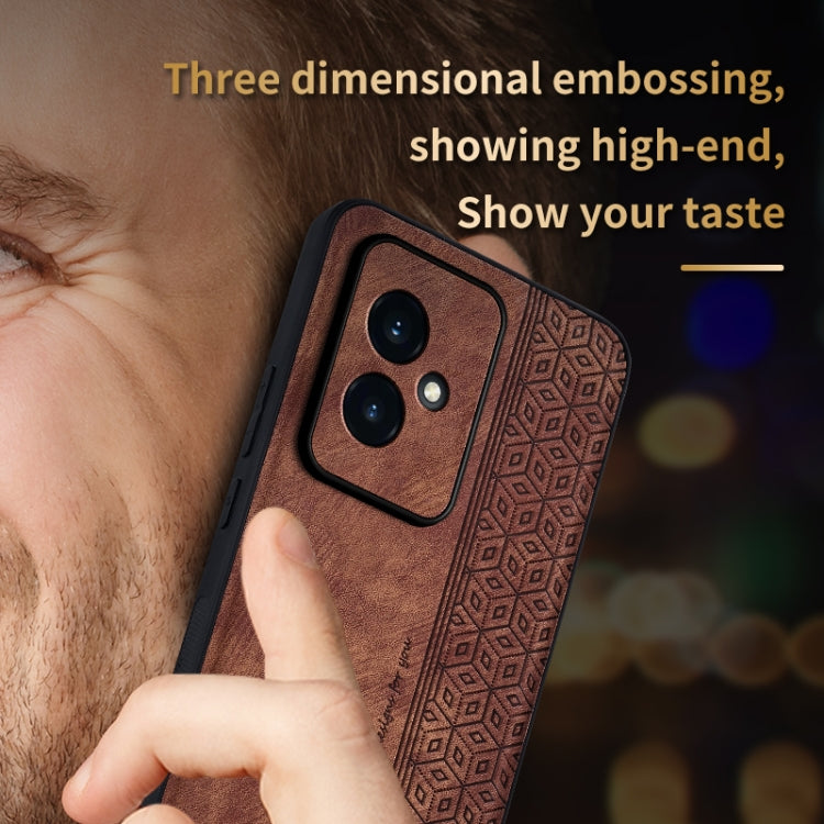 For Honor 100 AZNS 3D Embossed Skin Feel Phone Case(Purple)