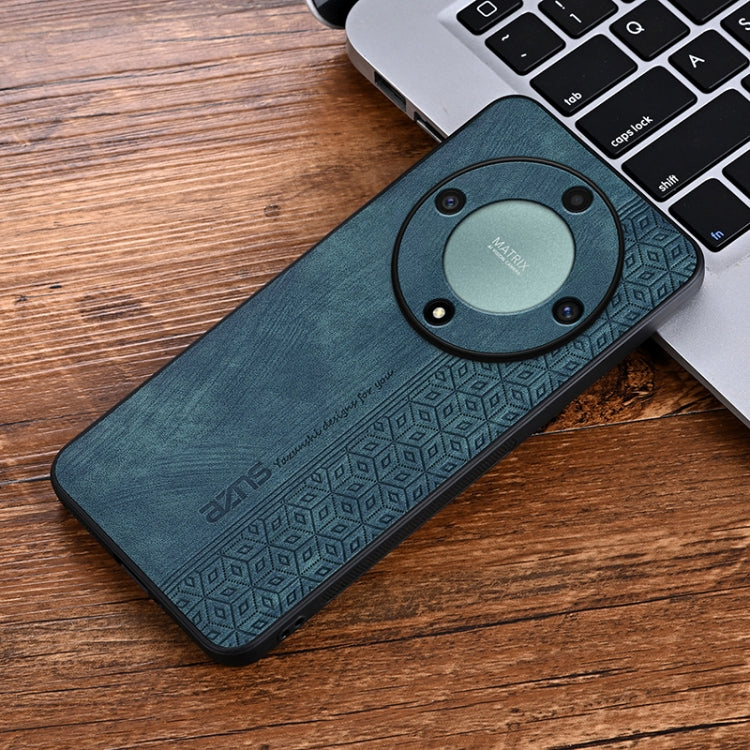 For Honor X9a AZNS 3D Embossed Skin Feel Phone Case(Dark Green)