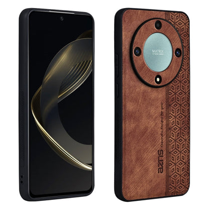 Pour For Honor X9a AZNS Coque de téléphone effet cuir gaufré 3D (Marron)