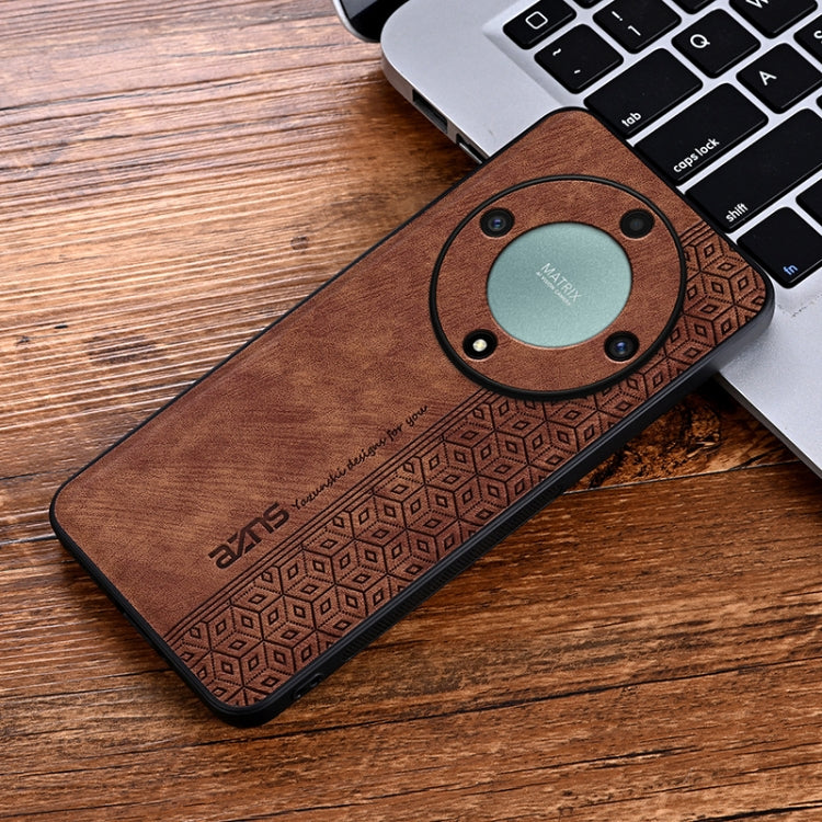 Pour For Honor X9a AZNS Coque de téléphone effet cuir gaufré 3D (Marron)