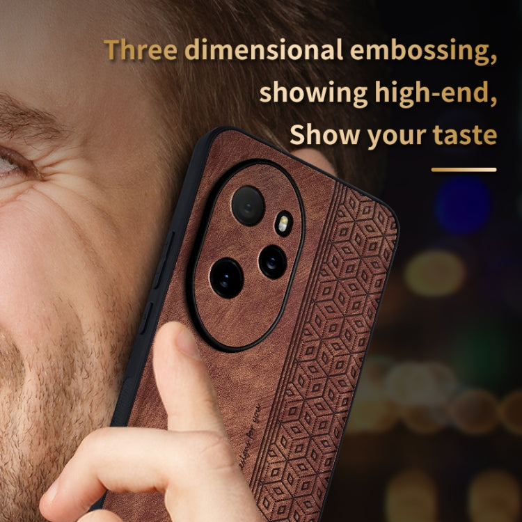 For Honor 100 Pro AZNS 3D Embossed Skin Feel Phone Case(Purple)