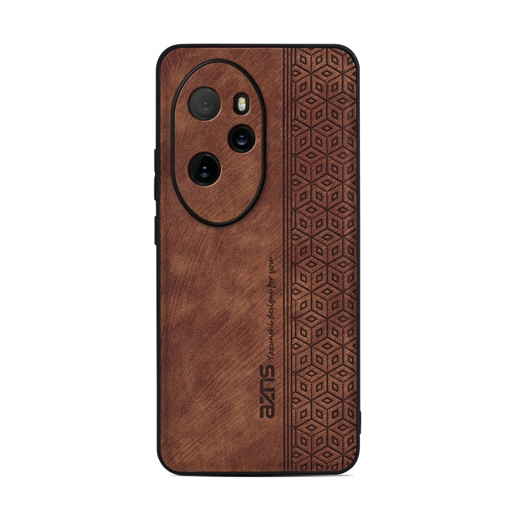 For Honor 100 Pro AZNS 3D Embossed Skin Feel Phone Case(Brown)
