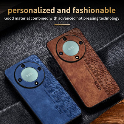 For Honor X9b AZNS 3D Embossed Skin Feel Phone Case(Brown)