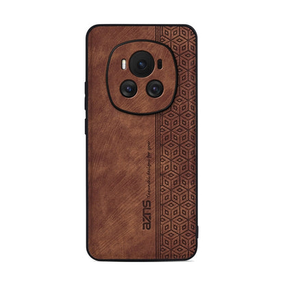 For Honor Magic6 AZNS 3D Embossed Skin Feel Phone Case(Brown)