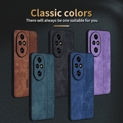 For Honor 200 AZNS 3D Embossed Skin Feel Phone Case(Purple)
