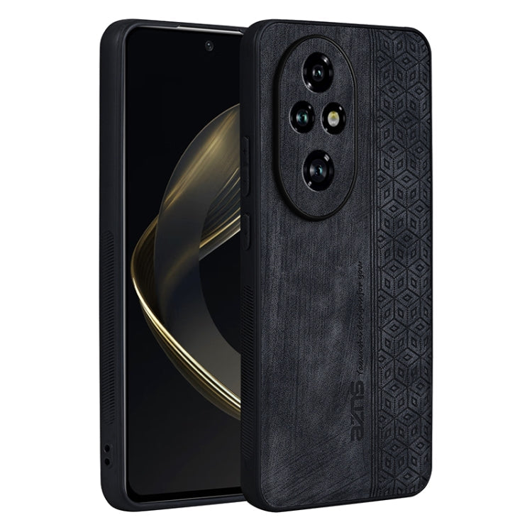 For Honor 200 Pro AZNS 3D Embossed Skin Feel Phone Case(Black)
