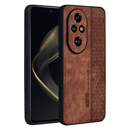 For Honor 200 Pro AZNS 3D Embossed Skin Feel Phone Case(Brown)