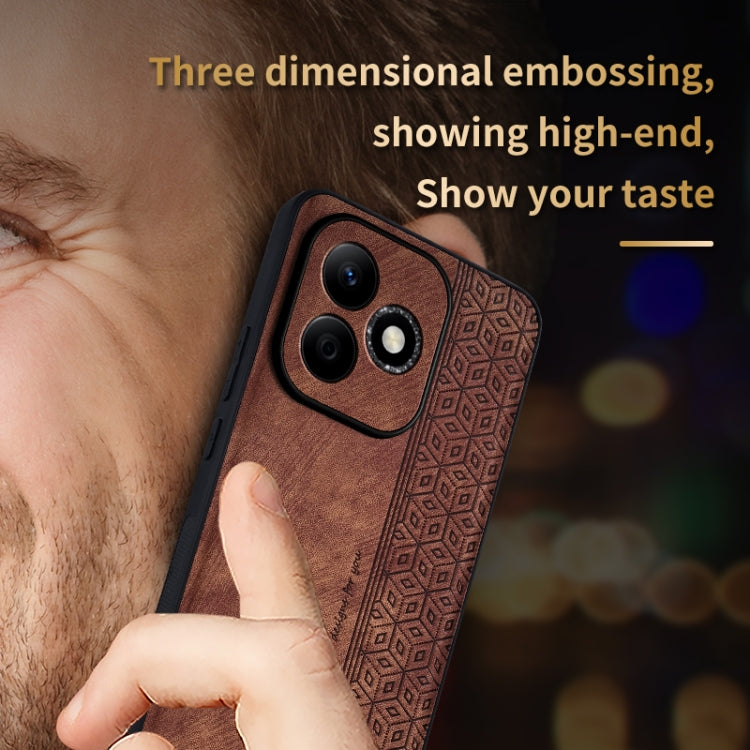For Honor X60i AZNS 3D Embossed Skin Feel Phone Case(Dark Green)