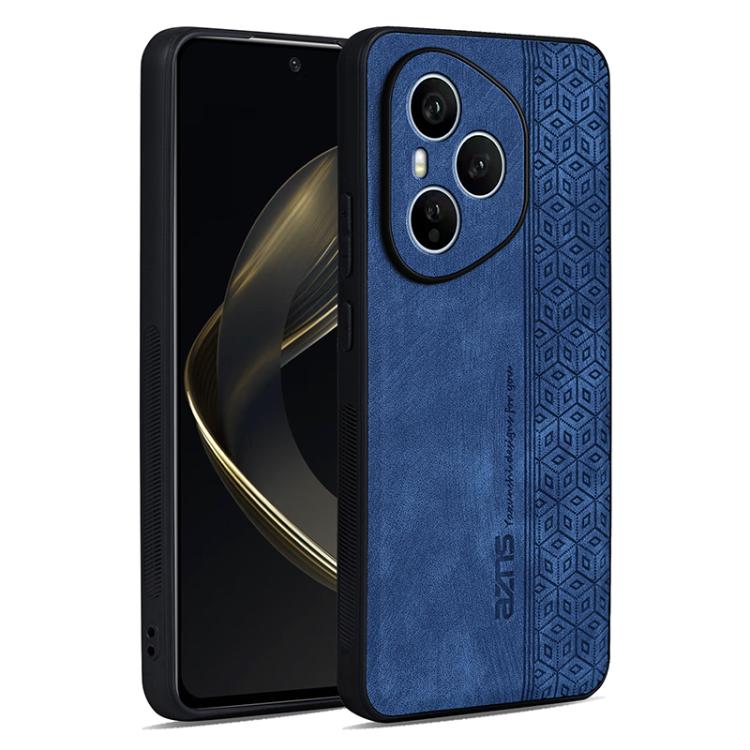 Pour Honor 400 Pro Global 160.8mm AZNS Coque de Téléphone Effet Cuir 3D Gaufré (Bleu Saphir)