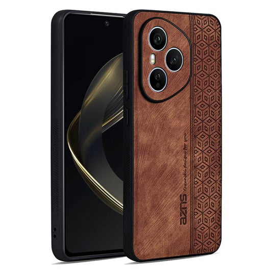 For Honor 400 Pro Global 160.8mm AZNS 3D Embossed Skin Feel Phone Case(Brown)