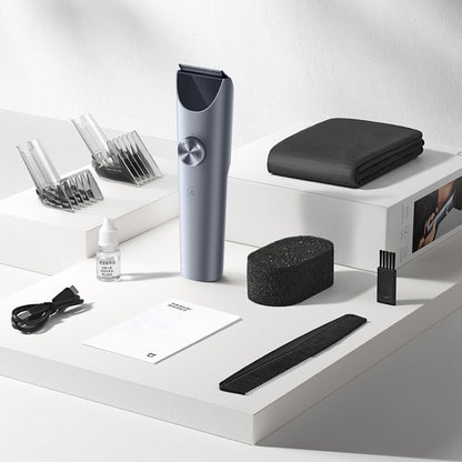 Original Xiaomi Mijia Hair Trimmer Clipper 2 Professional Clippers Titanium Alloy Blade Rechargeable Barber(Grey)
