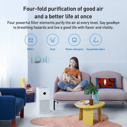 Purificateur d'air intelligent Xiaomi Mijia 4 Lite original, élimination antibactérienne de l'aldéhyde, prise US (blanc)