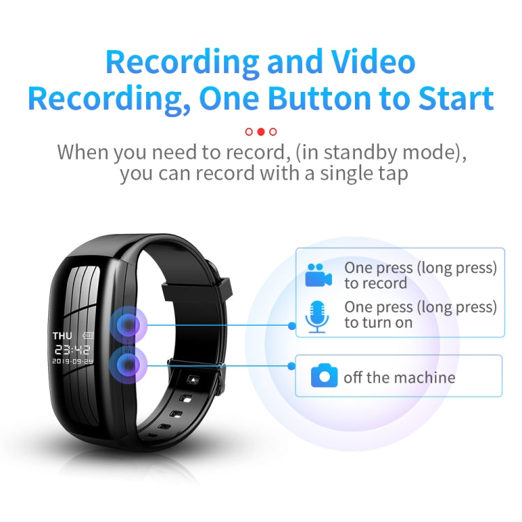 JNN C5 HD Noise Reduction Smart Recording Electronic Bracelet, Capacity:128GB