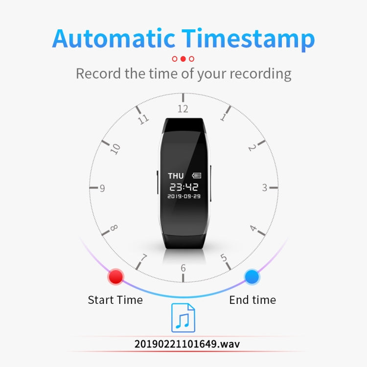 JNN C5 HD Noise Reduction Smart Recording Electronic Bracelet, Capacity:128GB