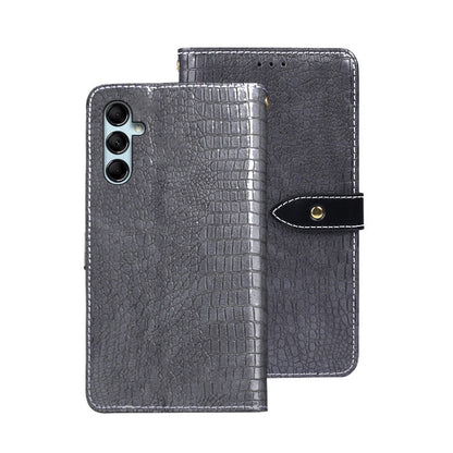 For Samsung Galaxy M34 5G / F34 5G idewei Crocodile Texture Leather Phone Case(Grey)