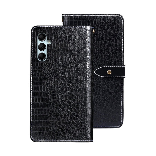Pour Samsung Galaxy M34 5G / F34 5G Coque de Téléphone en Cuir Texture Crocodile idewei (Noir)
