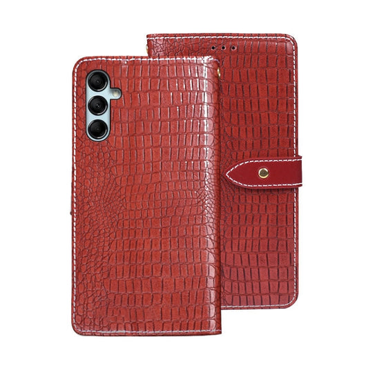Pour Samsung Galaxy A05s 4G Étui de téléphone en cuir texture crocodile idewei (rouge)