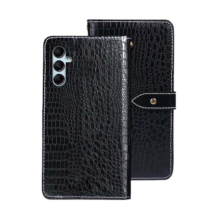 For Samsung Galaxy A05s 4G idewei Crocodile Texture Leather Phone Case(Black)