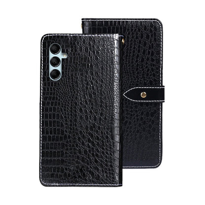 For Samsung Galaxy A05s 4G idewei Crocodile Texture Leather Phone Case(Black)