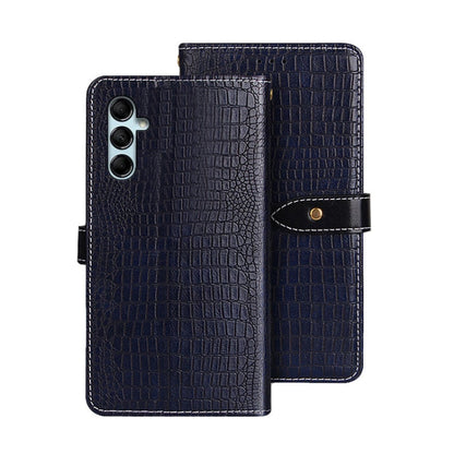 For Samsung Galaxy A05s 4G idewei Crocodile Texture Leather Phone Case(Dark Blue)