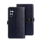 For Samsung Galaxy A05s 4G idewei Crocodile Texture Leather Phone Case(Dark Blue)