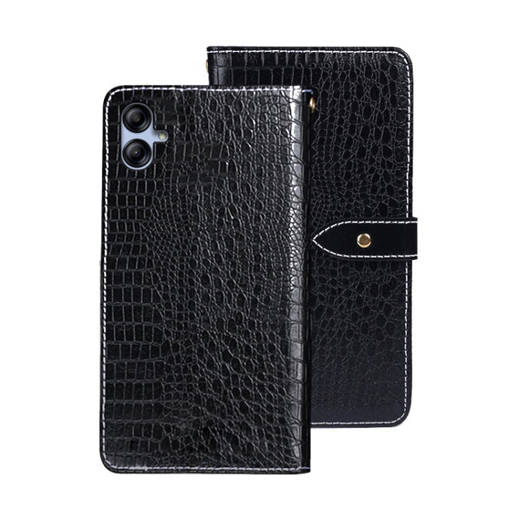 For Samsung Galaxy A05 4G idewei Crocodile Texture Leather Phone Case(Black)