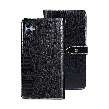 For Samsung Galaxy A05 4G idewei Crocodile Texture Leather Phone Case(Black)
