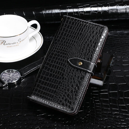 For Samsung Galaxy A05 4G idewei Crocodile Texture Leather Phone Case(Black)