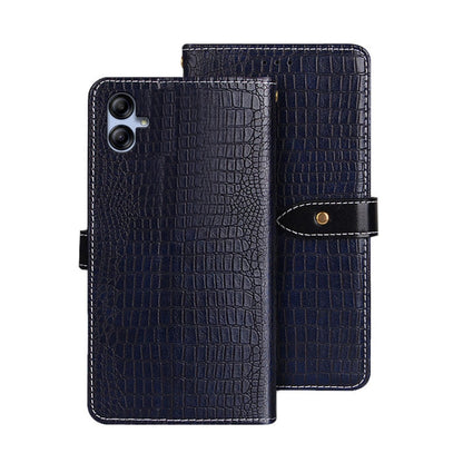For Samsung Galaxy A05 4G idewei Crocodile Texture Leather Phone Case(Dark Blue)