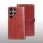 Pour l'étui de téléphone en cuir texture Crocodile idewei pour Samsung Galaxy S24 Ultra 5G (rouge)