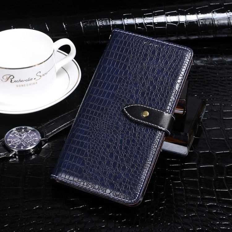 For Samsung Galaxy S24 Ultra 5G idewei Crocodile Texture Leather Phone Case(Dark Blue)