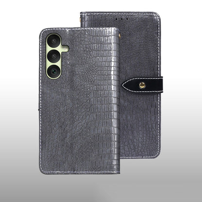 Pour l'étui de téléphone en cuir idewei texture crocodile Samsung Galaxy A35 5G (gris)
