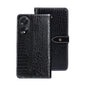 Pour OPPO A38 4G Étui de Téléphone en Cuir Texture Crocodile idewei Global (Noir)