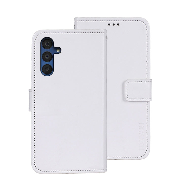 For Samsung Galaxy A15 5G idewei Crazy Horse Texture Leather Phone Case(White)