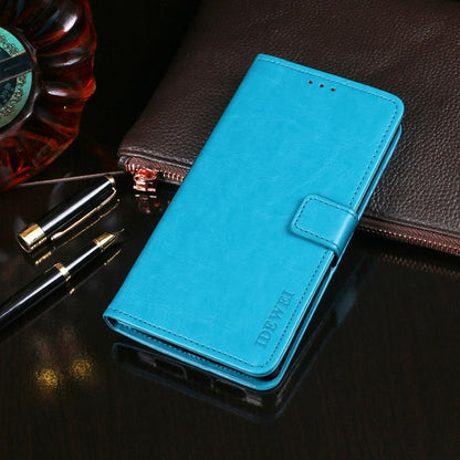 Pour Samsung Galaxy A15 5G idewei Étui de téléphone en cuir texturé Crazy Horse (Bleu Ciel)
