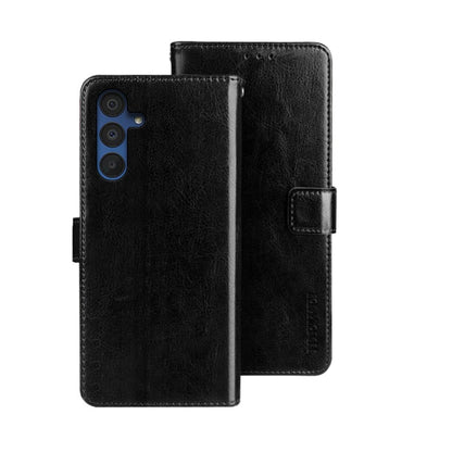 For Samsung Galaxy A15 5G idewei Crazy Horse Texture Leather Phone Case(Black)