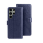 Pour Samsung Galaxy S24 Ultra 5G Étui de téléphone en cuir idewei texture Crazy Horse (Bleu)