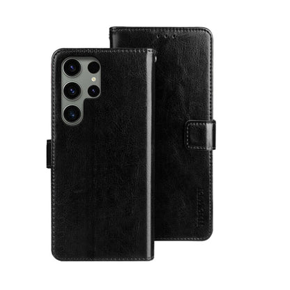 For Samsung Galaxy S24 Ultra 5G idewei Crazy Horse Texture Leather Phone Case(Black)