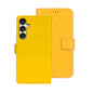 Pour coque de téléphone en cuir avec texture cheval fou idewei pour Samsung Galaxy A35 5G (Jaune)