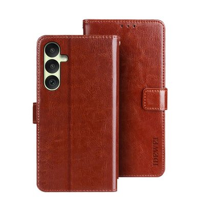 For Samsung Galaxy A35 5G idewei Crazy Horse Texture Leather Phone Case(Brown)