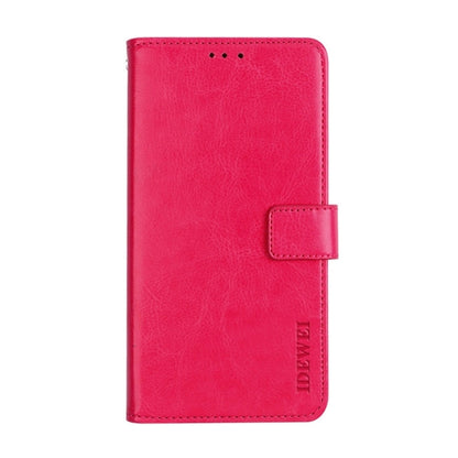 For Nokia G42 5G idewei Crazy Horse Texture Leather Phone Case with Holder(Rose Red)