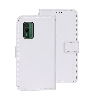 For Nokia XR21 idewei Crazy Horse Texture Leather Phone Case with Holder(White)